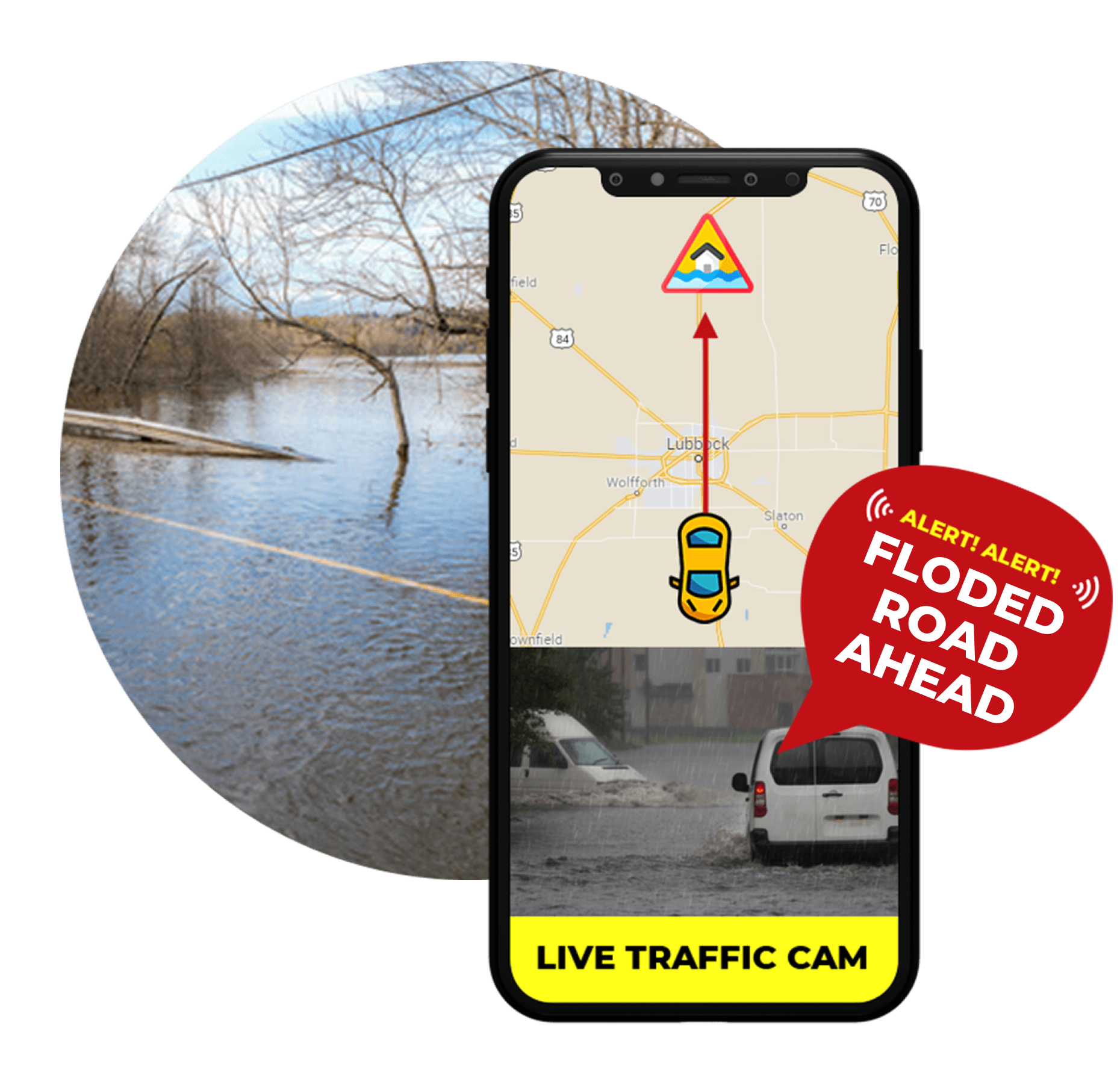 Flooded road ahead